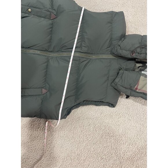 BURBERRY BRIT DOWN VEST W/ DETACHABLE HOOD MENS LARGE OLIVE GREEN - Picture 11 of 14